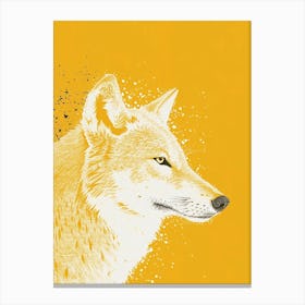Yellow Arctic Wolf 3 Canvas Print