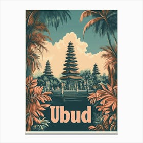 Aihrgdesign A Classic 1960s Travel Poster For Ubud 2 Canvas Print