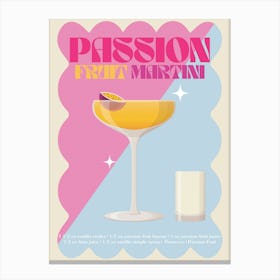 Passion Fruit Martini Cocktail Print Canvas Print