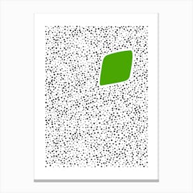 Minimalist Dots with Green Abstract Shape Lienzo