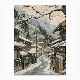 Nozawa Onsen Japan 1 Retro Illustration Canvas Print