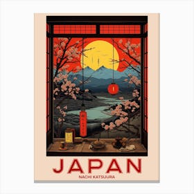 Nachi Katsuura, Visit Japan Vintage Travel Art 2 Canvas Print