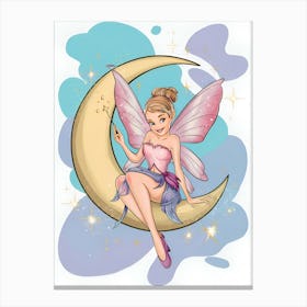 Fairy On The Moon 2 Canvas Print