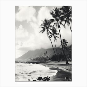 Hawaii, Black And White Analogue Photograph 4 Canvas Print