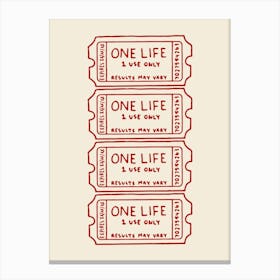 One Life Red Canvas Print