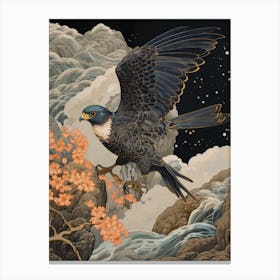 Eurasian Sparrowhawk 1 Gold Detail Painting Canvas Print