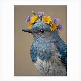 Bird With A Flower Crown 7 Canvas Print