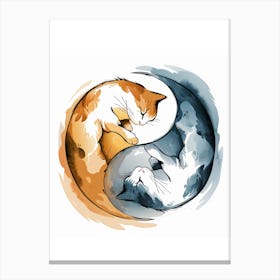 Yin Yang Cats Canvas Print