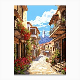 Antalya Old Town Pixel Art 1 Canvas Print