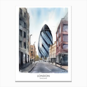 London England Watercolour Travel Poster 3 Canvas Print