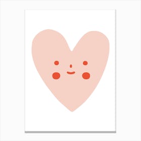 Cute Kawaii Heart Playful Illustration Canvas Print