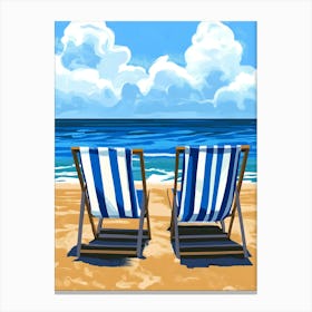 Beach Chairs Canvas Print