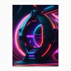 Weight Neon Nights Space Canvas Print