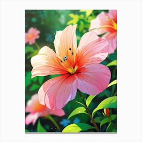 Pink Flower Wallpaper Canvas Print