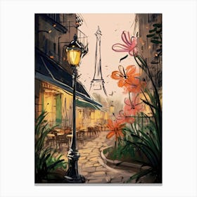 Paris, Flower Collage 1 Canvas Print