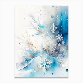 Water, Snowflakes, Storybook Watercolours 2 Canvas Print