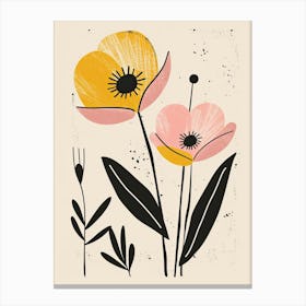 Aurora Flower Market Boho Minimalist Style Canvas Print