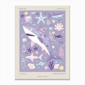 Purple Bamboo Shark Illustration 1 Poster Canvas Print