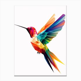 Colourful Geometric Bird Hummingbird 1 Canvas Print