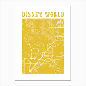 Disney World Florida Map Poster 2 Canvas Print
