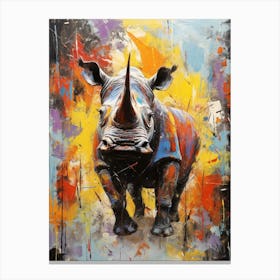 Rhinoceros Abstract Expressionism 1 Canvas Print