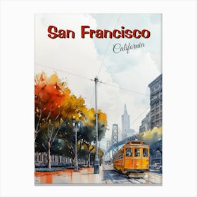 San Francisco, California Vintage Travel Poster Canvas Print