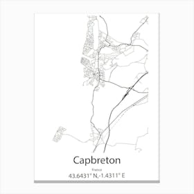 Capbreton,France Minimalist Map Canvas Print