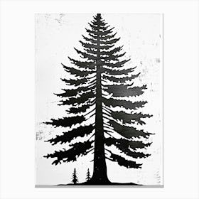 Redwood Tree Simple Geometric Nature Stencil 2 Canvas Print