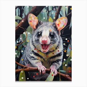 A Leadbeaters Possum Vibrant Paint Splash 1 Canvas Print