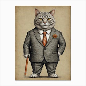 Business Cat 1 Canvas Print