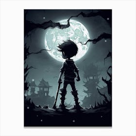 Boy In The Moonlight 2 Canvas Print