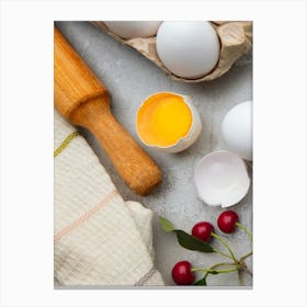 Eggs And Cherries Canvas Print