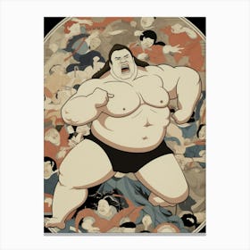 Sumo Wrestlers Japanese 2 Canvas Print