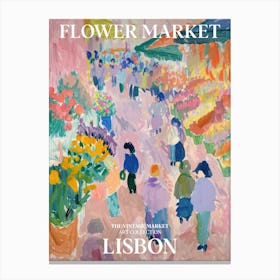 Vintage Flower Market Painting Lisbon 5 Canvas Print