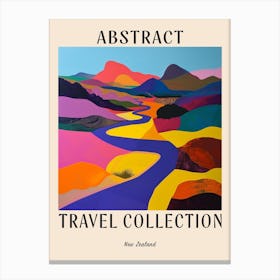 Abstract Travel Collection Poster New Zealand 3 Canvas Print