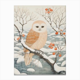 Winter Bird Painting Owl 2 Canvas Print