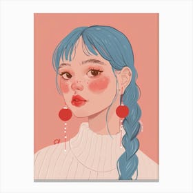 Blue Haired Girl 9 Canvas Print