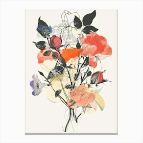 Rose 4 Collage Flower Bouquet Canvas Print