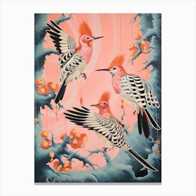 Vintage Japanese Inspired Bird Print Hoopoe 3 Canvas Print