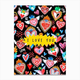 I love you(Black edition) Canvas Print