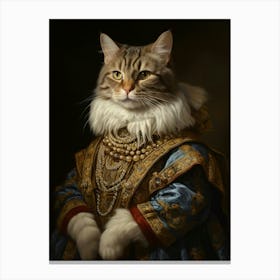 Cat In Royal Gold Clothing Canvas Print