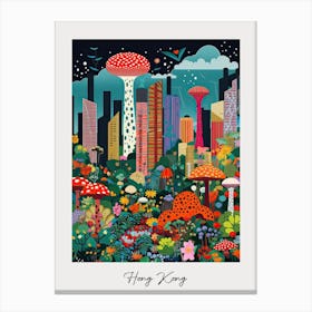 Poster Of Hong Kong, Illustration In The Style Of Pop Art 4 Canvas Print
