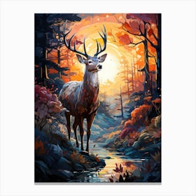 Deer In The Forest Canvas Print