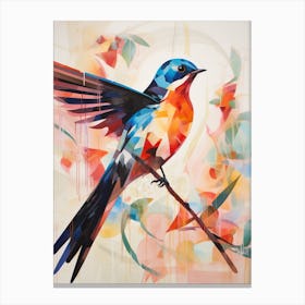 Bird Painting Collage Barn Swallow 3 Canvas Print