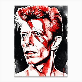 David Bowie Portrait Ink Painting (24) Canvas Print