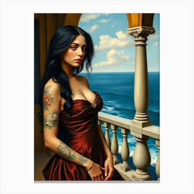 Woman With Tattoos By Ocen Canvas Print