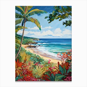 Hapuna Beach, Hawaii, Matisse And Rousseau Style 3 Canvas Print