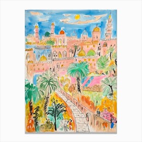 Baghdad, Dreamy Storybook Illustration 4 Canvas Print