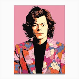Harry Styles Pink Portrait 1 Canvas Print