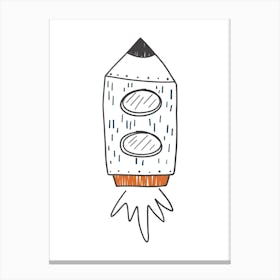 Rocket Ship Space Kids Room 2 1 Canvas Print